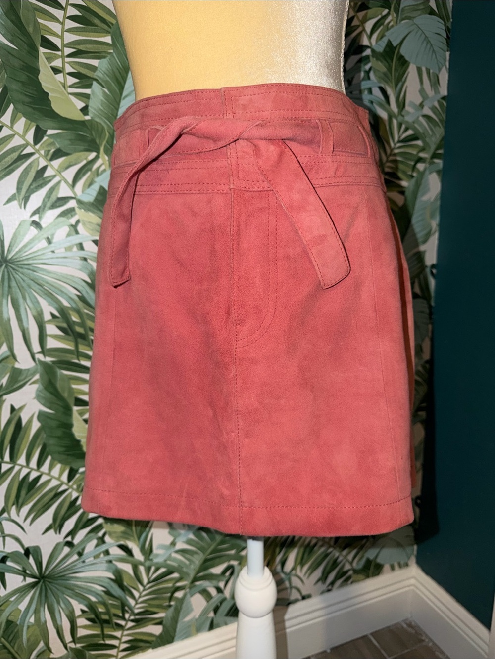 NWOT Free People Suede Skirt — Rose Clay